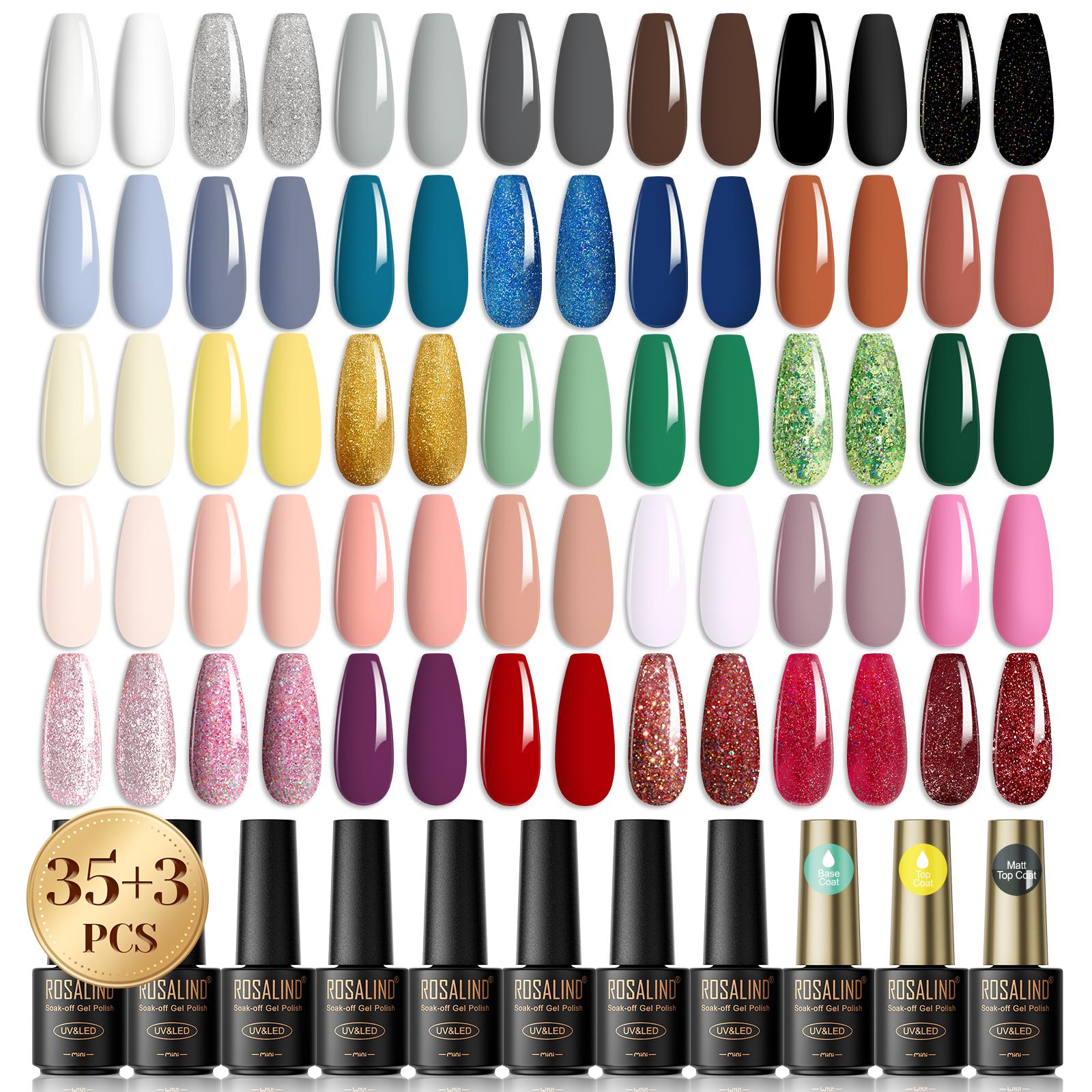 ROSALIND 38 teile/los Nagel Gel Klassische Farblacke Hybrid Gel Nagellack Set Alle Für Semi Permanent Gel Nagellack UV led Nail art Design