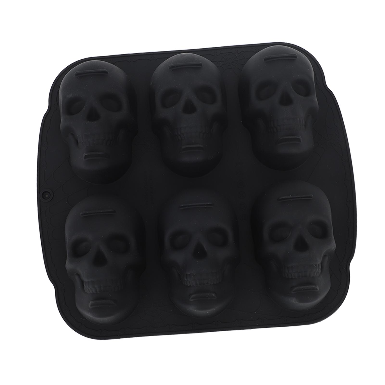 Totenkopf Backform Weiches Silikon Halloween Skelettkopf Kuchenform für Kuchen Keks Schokolade Süßigkeiten Eis L
