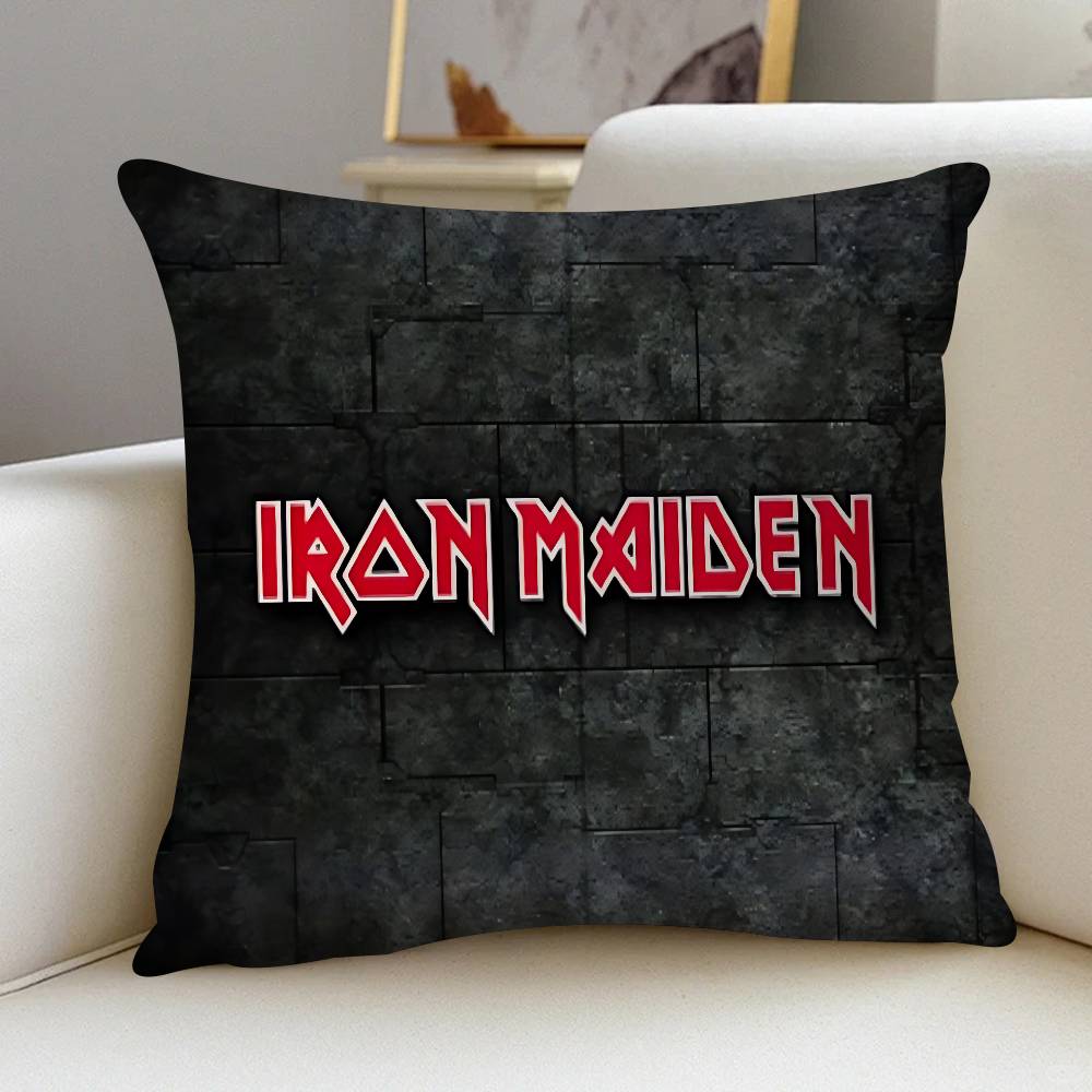 Band I-Iron M-Maiden LOGO Kissen Geschenk Heim Büro Dekoration Kissen Schlafzimmer Sofa Auto Kissenbezug Kissenbezug 18x18Inch