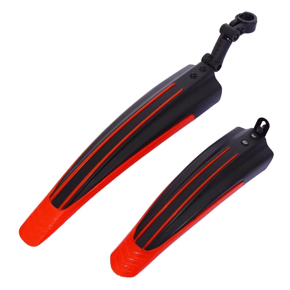 Lustiges, sportliches, stilvolles MTB-Kotflügel-Fahrrad-Fahrrad-Hinten-Vorne-Mountain-Kunststoff-Kotflügel-Set rot/schwarz