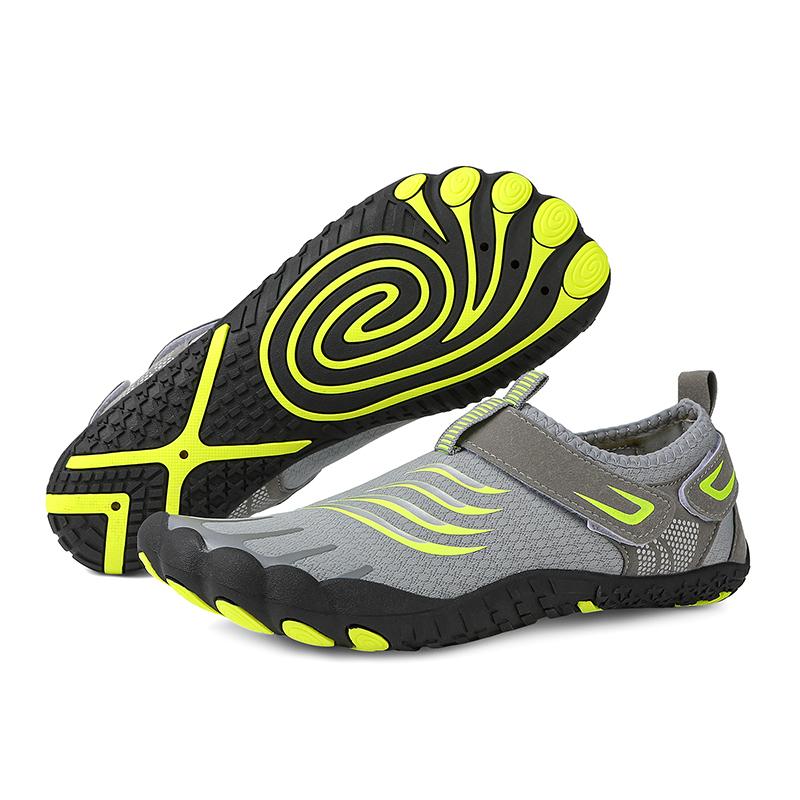 Unisex Barfuß Wasserschuhe Männer Fünf Finger Aqua Schuhe Frauen Drainage Strand Sport Schwimmen Sandalen Schnell Trocknend Tauchen Wandern Waten Turnschuhe Fitness Schuhe 37 graue