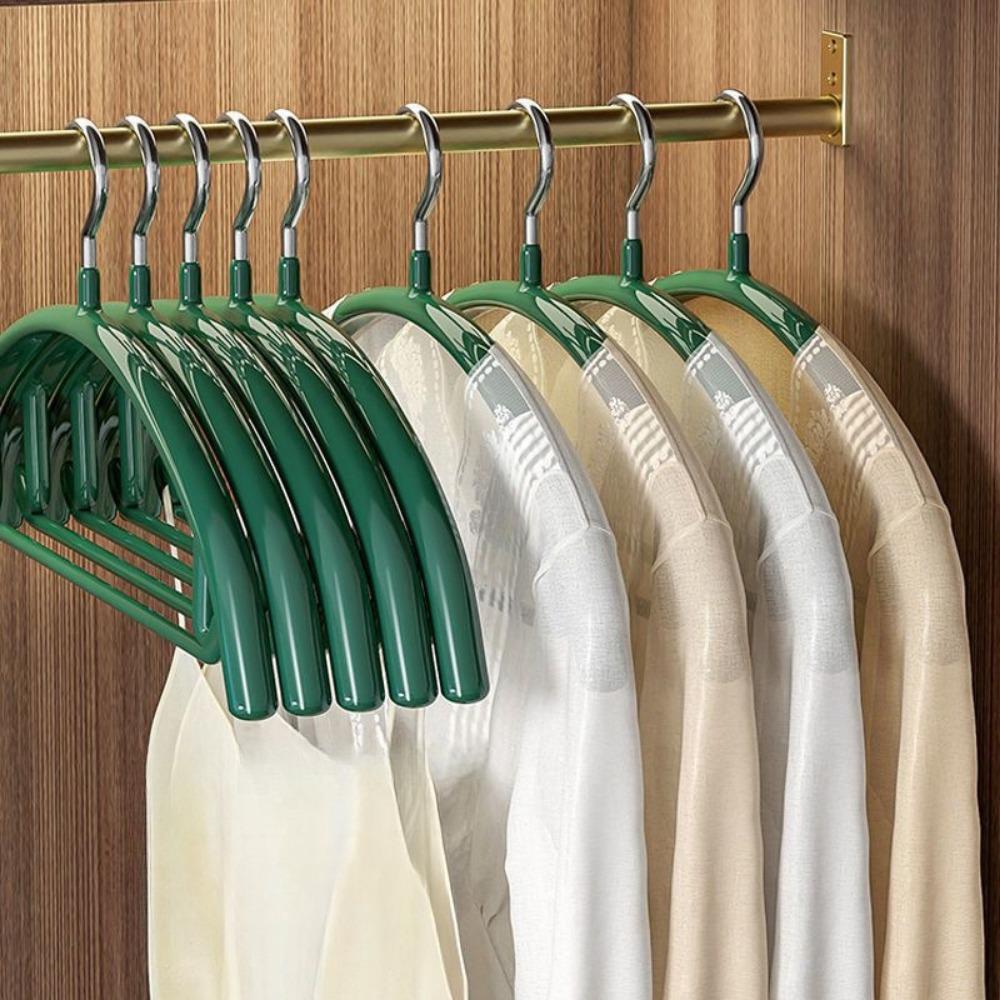 Kleiderbügel, Pullover-Kleiderbügel ohne Schulterbeulen, robuste Kleiderbügel, rutschfeste Metallbügel mit PVC-Beschichtung für Pullover, Anzüge, Kleider, Jacken Pack of 5 grün