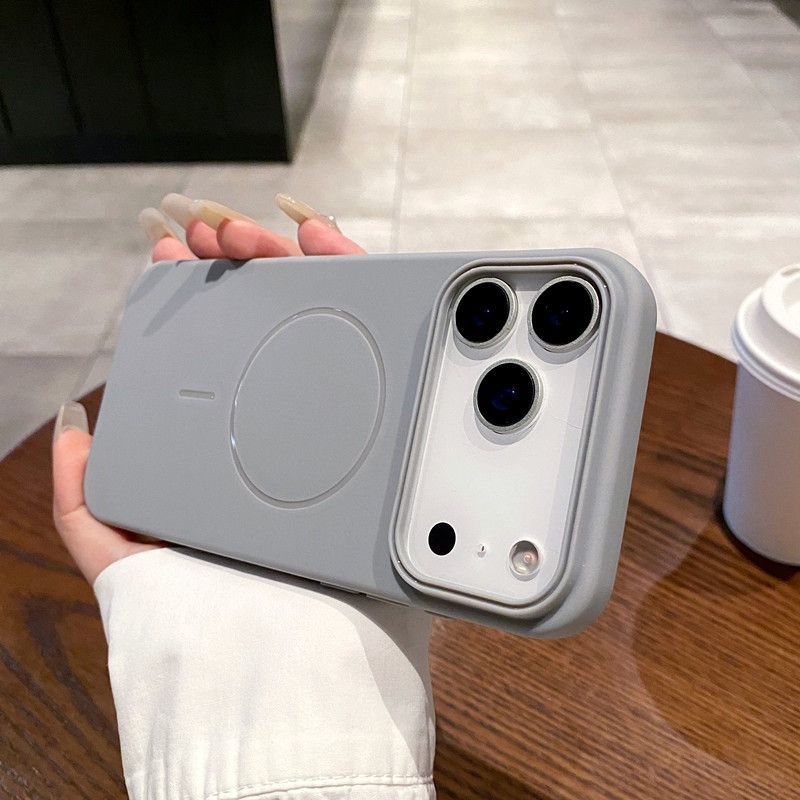 Flüssigsilikon Handyhülle für Apple iPhone 17 Pro Max - Weiche MagSafe Einfache Kreative Handyhülle für iPhone 16/15/14/13/12/11/Pro/Pro Max/17 Air Apple 17 Pro Max grau