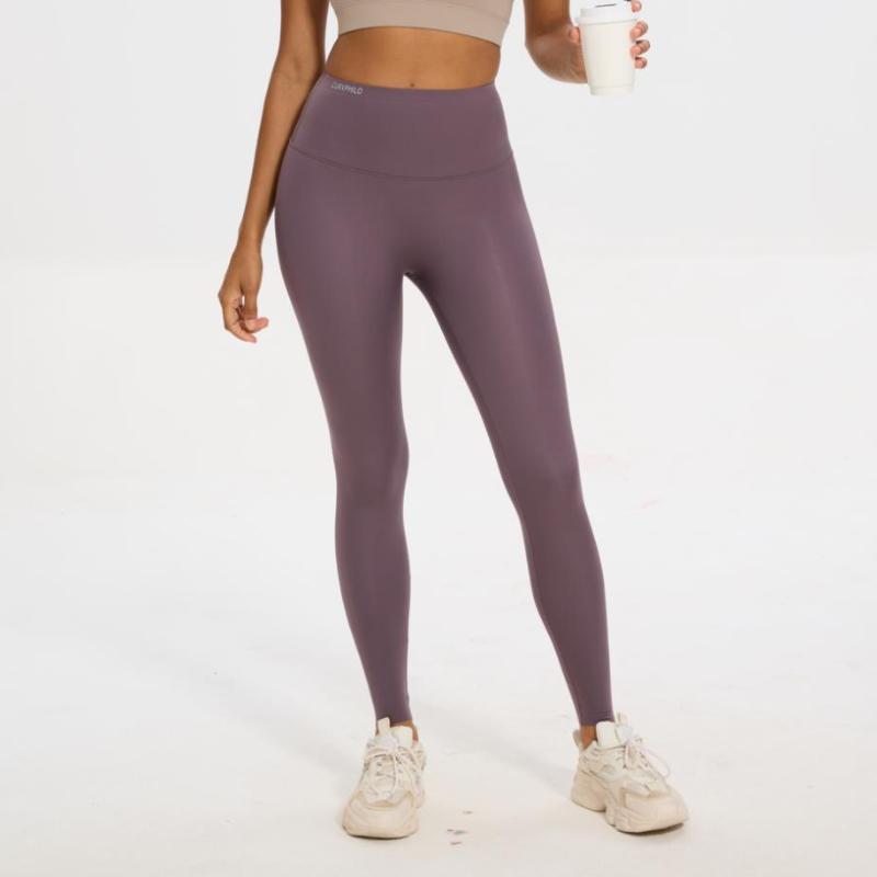 Damen Kompressions-Leggings, Yoga-Hose, hüftnahtlos, hohe Taille, Bauch-Stretch-Shaping-Hose, lässige Sport-Fitnesshose XS&S violett