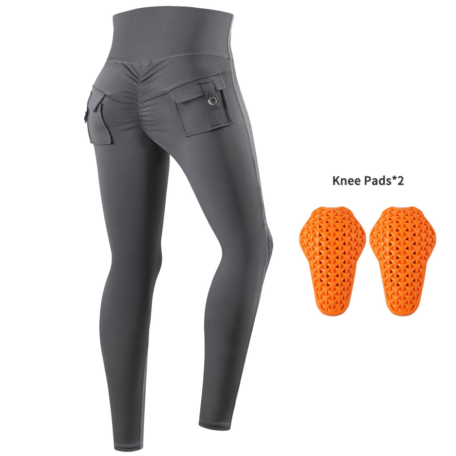 WOSAWE CE-Zertifizierte Atmungsaktive Hochelastische Sturzsichere Damen-Motorradhose für Reitsport L grau