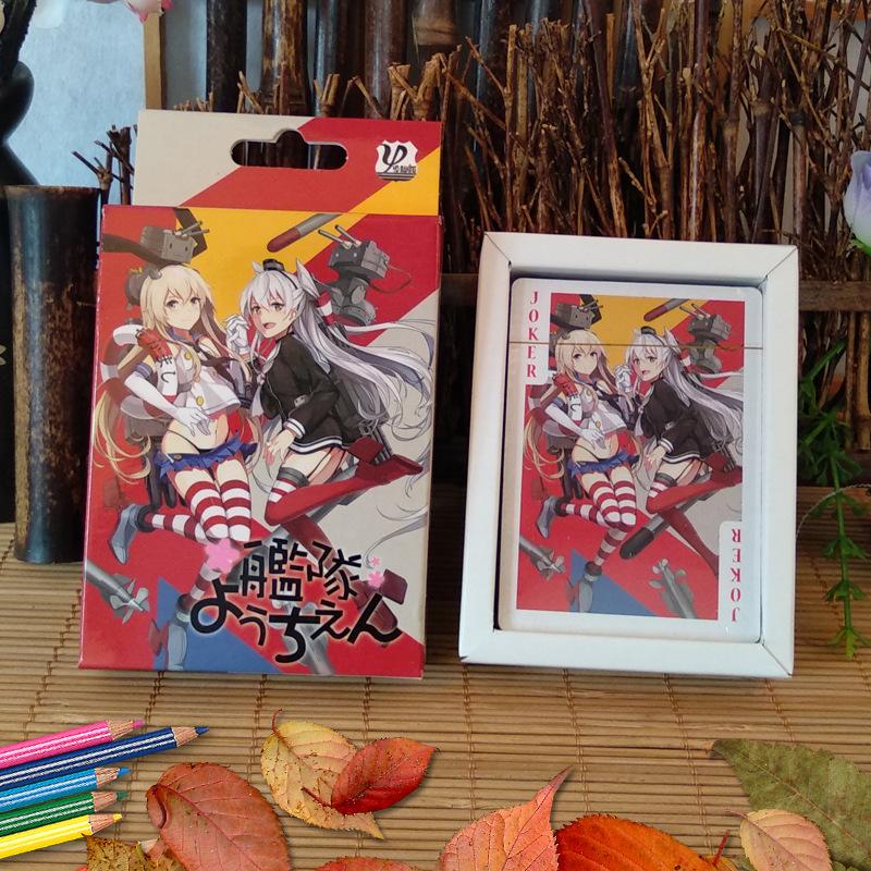 Anime Poker Karten Spielzeug SAO Fairy Tail Jujutsu Kaise Dämon Slayer Danganronpa Brettspiel Karten Hardcover Poker Spielzeug Geschenk Kantai Collection