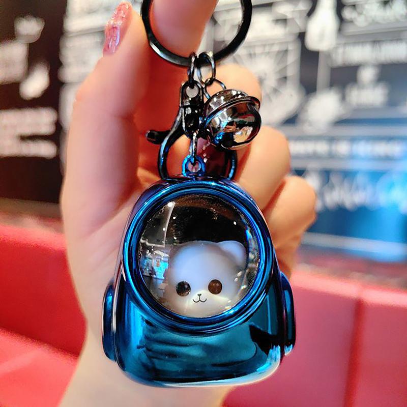 Schlüsselanhänger-Taschenlampe, süße Bärentasche, kleines Nachtlicht, Schlüsselanhänger, Kawaii-Taschen, zum Aufhängen, Web, Promi-Atmosphäre, Licht, Schlüsselanhänger-Taschenlampe blau