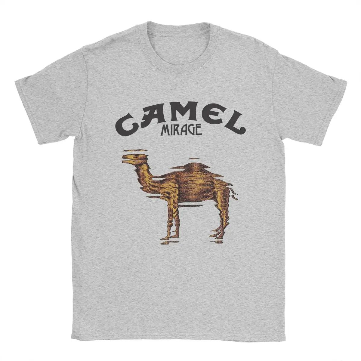 Herren T-Shirts Camels Mirage Band Lustige T-Shirts aus reiner Baumwolle Kurzarm T-Shirts O-Ausschnitt Tops Große Größe XXL graue