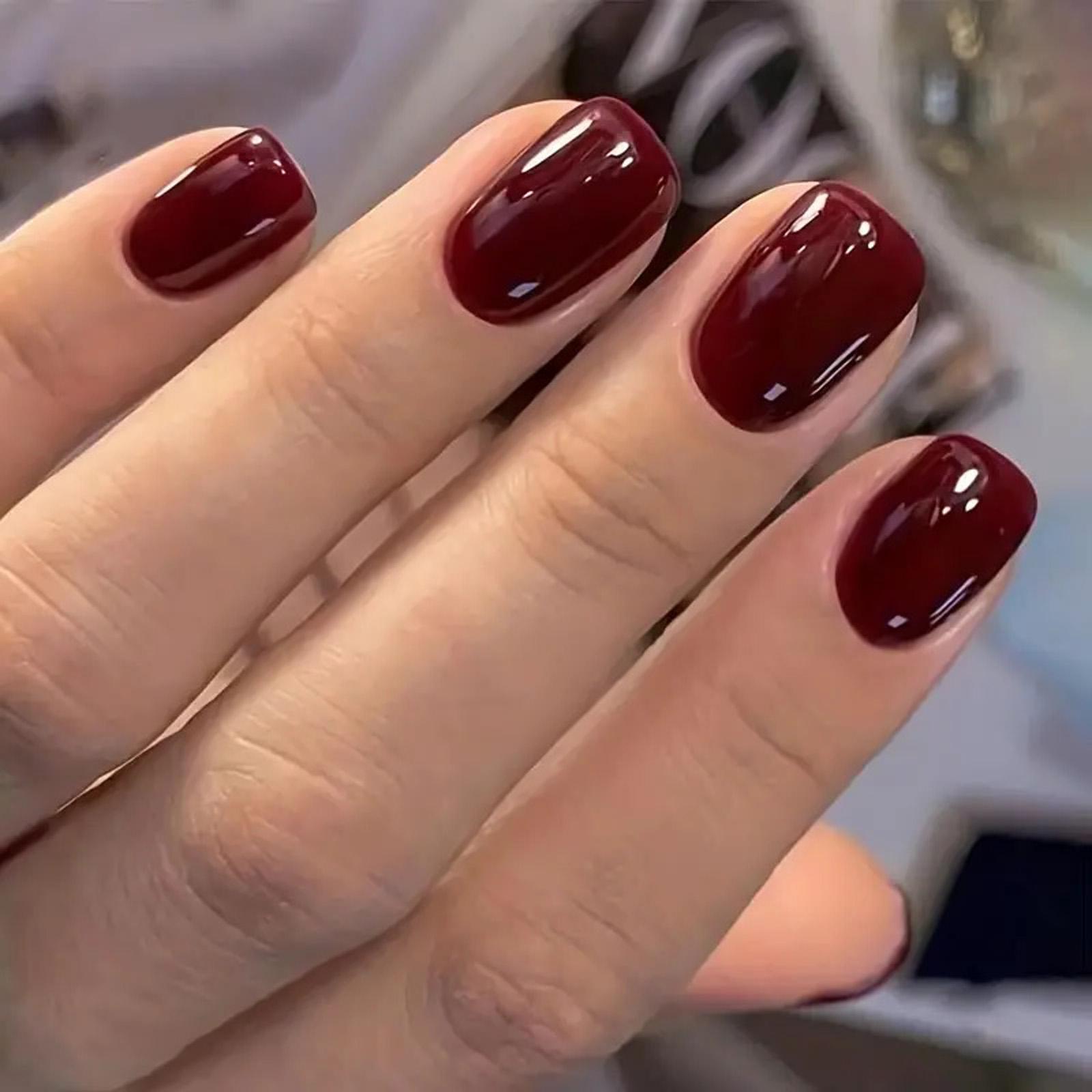 24 Stück Elegantes Aufdrück-Nagelset Glänzender Falschnagel Vollständige Abdeckung Künstlicher Nagel Für Modebewusste Maniküre-Enthusiasten