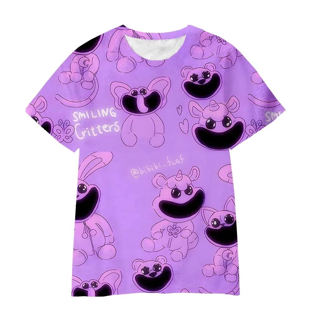 Smiling Critters T-Shirt Kindermode Cartoon 3D-Druck Casual Kinder Geburtstagsgeschenk Babykleidung Kinder Kurzarm T-Shirts 160