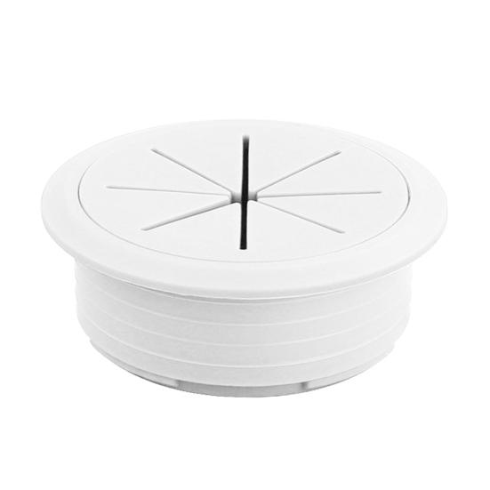 Schreibtisch Draht Kabel Kabel Ösen Loch Abdeckung Kunststoff Kabel Veranstalter Linie Outlet Port 50mm weiß