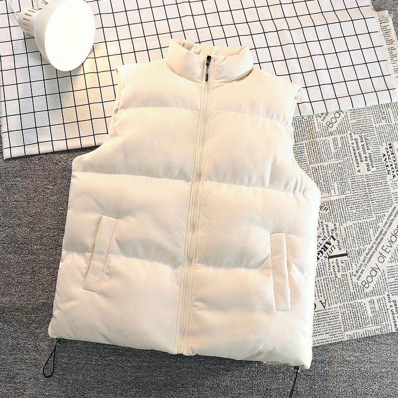 Herbst Winter Männer Frauen Baumwolle Weste Dicke Warme Männer Ärmellose Jacke Weste Harajuku Mode Westen L beige
