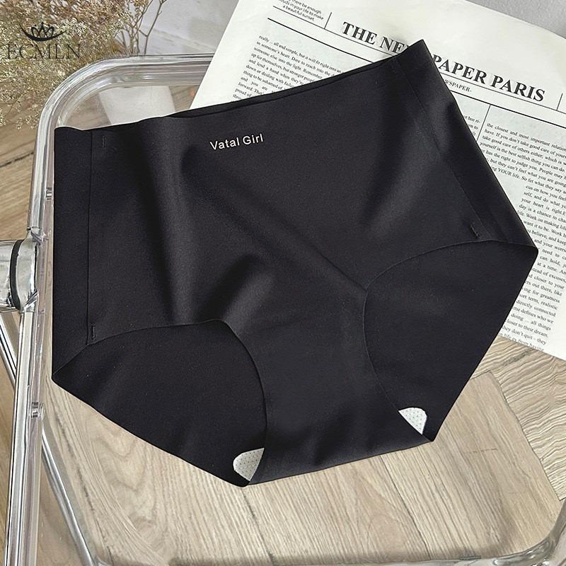 Damen Sommer Eis Seide Nahtlose Unterwäsche Slips Leicht Bequem Mittelhoch geschnittene Slips Unterhosen XL schwarz