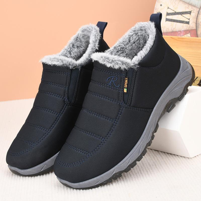 Bestellen Sie eine Größe größer, Schneestiefel, Herrenschuhe für Herren, warmes Fell, Winter-Herrenschuhe, Unisex-Stiefeletten, wasserdichter Schuh, Herrenschuhe, Arbeitsschuhe 39 blau