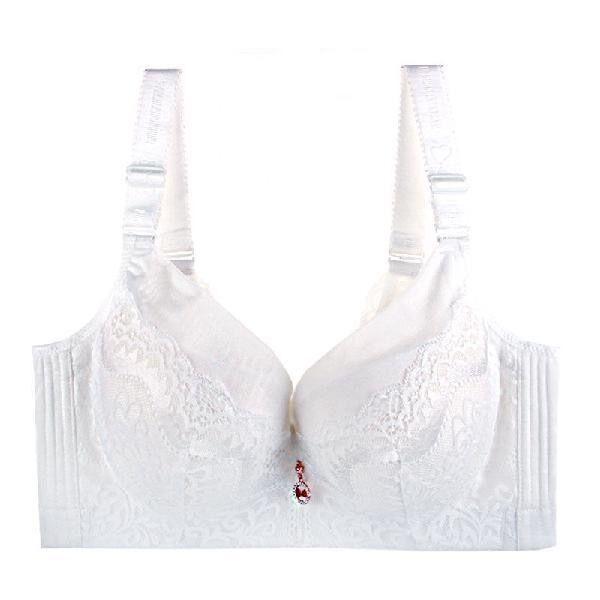 Gepolsterte Push-up-BHs für Damen, Spitzen-BH in Übergröße, mit Zwei-Cup-Bügel-Büstenhalter, CDE-Cup-BHs in Übergröße für Damen 44/100D weiß
