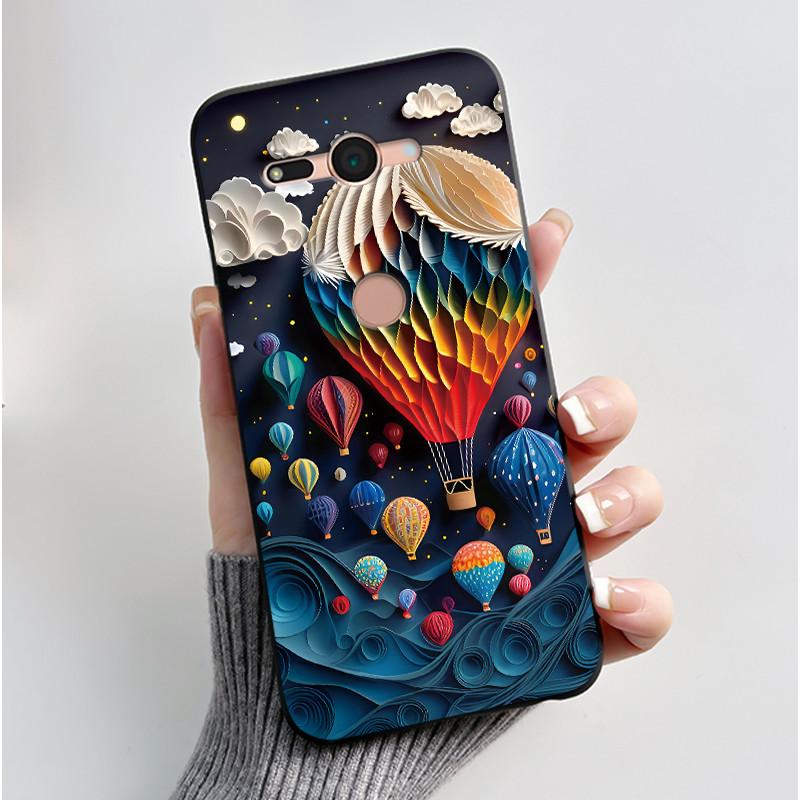 Für Sony Xperia XZ2 Compact H8324 H8314 Hülle Ästhetisch Mode Niedliche Katze Cartoon Stoßfest Schwarz Silikon Weich Schlank Rückseite Abdeckung Xperia XZ2 Compact