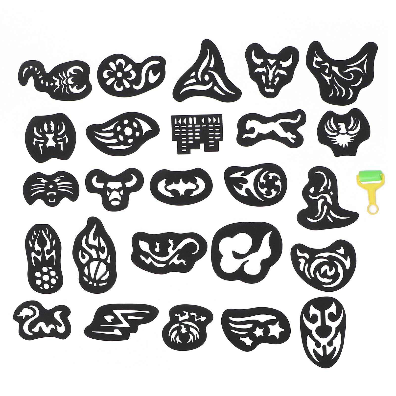 25 Stück Tattoo-Schablonen, Haar-Tattoo-Vorlage, Haarfärbung, Formwerkzeug für Friseur