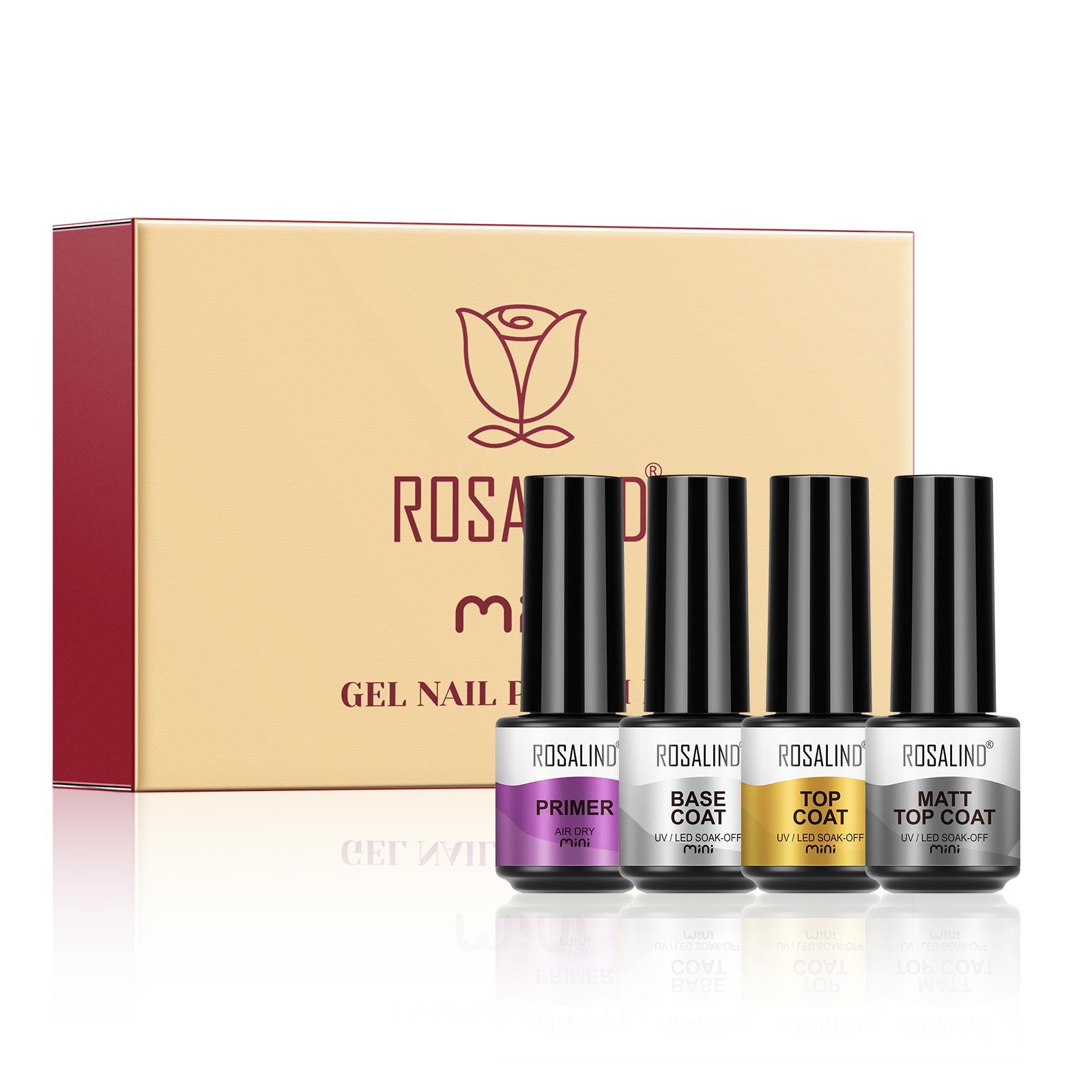 ROSALIND 4 stücke Soak Off UV Gel Polnisch Basis Top Matt Top Coat Gel Nagellack Luft Trocknen Gel Für Nail art