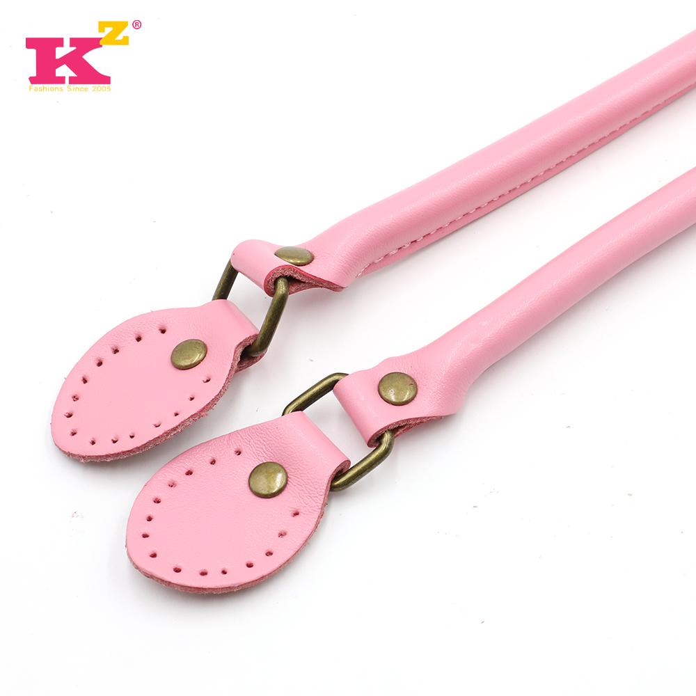 Handtaschengriffe Echtes Leder 40cm/50cm/60cm Griffriemen Schultertaschengriffe Ersatz für Handtaschen Riemen DIY Zubehör 60CM rosa