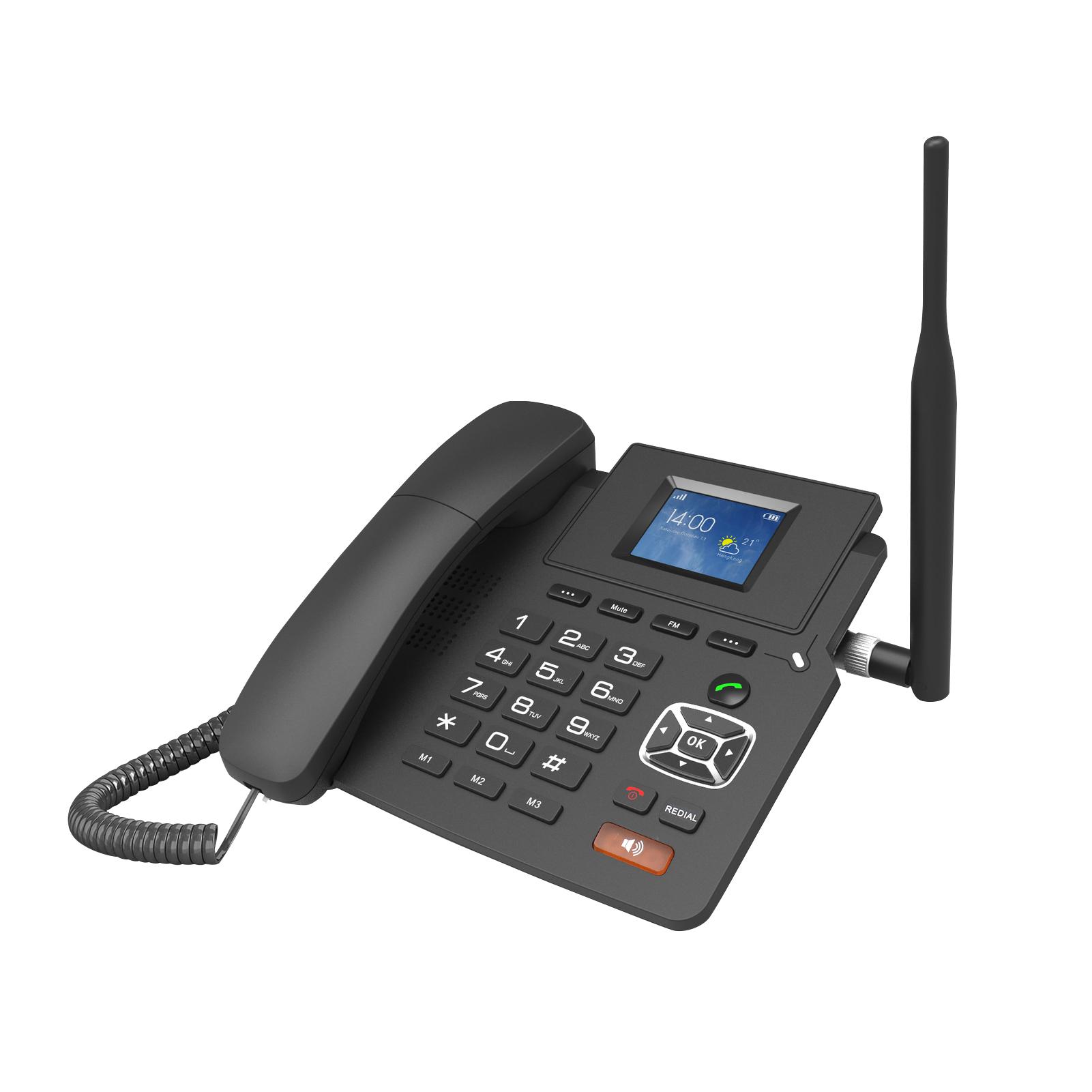 P03-4G Desktop-Wireless-Telefon 4G VOIP-Telefon, unterstützt 2 SIP-Konten, WIFI-SIM-Karte mit Antenne EU Plug