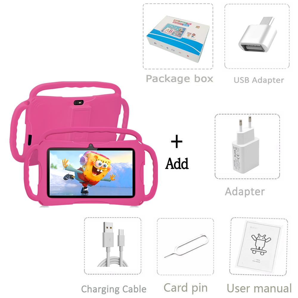 2024 Neues K4 BDF 7 Zoll Android 9.0 Kinder-Tablet 32 GB ROM 5G WiFi-Tablets 4000 mAh Standard and accessories rosa