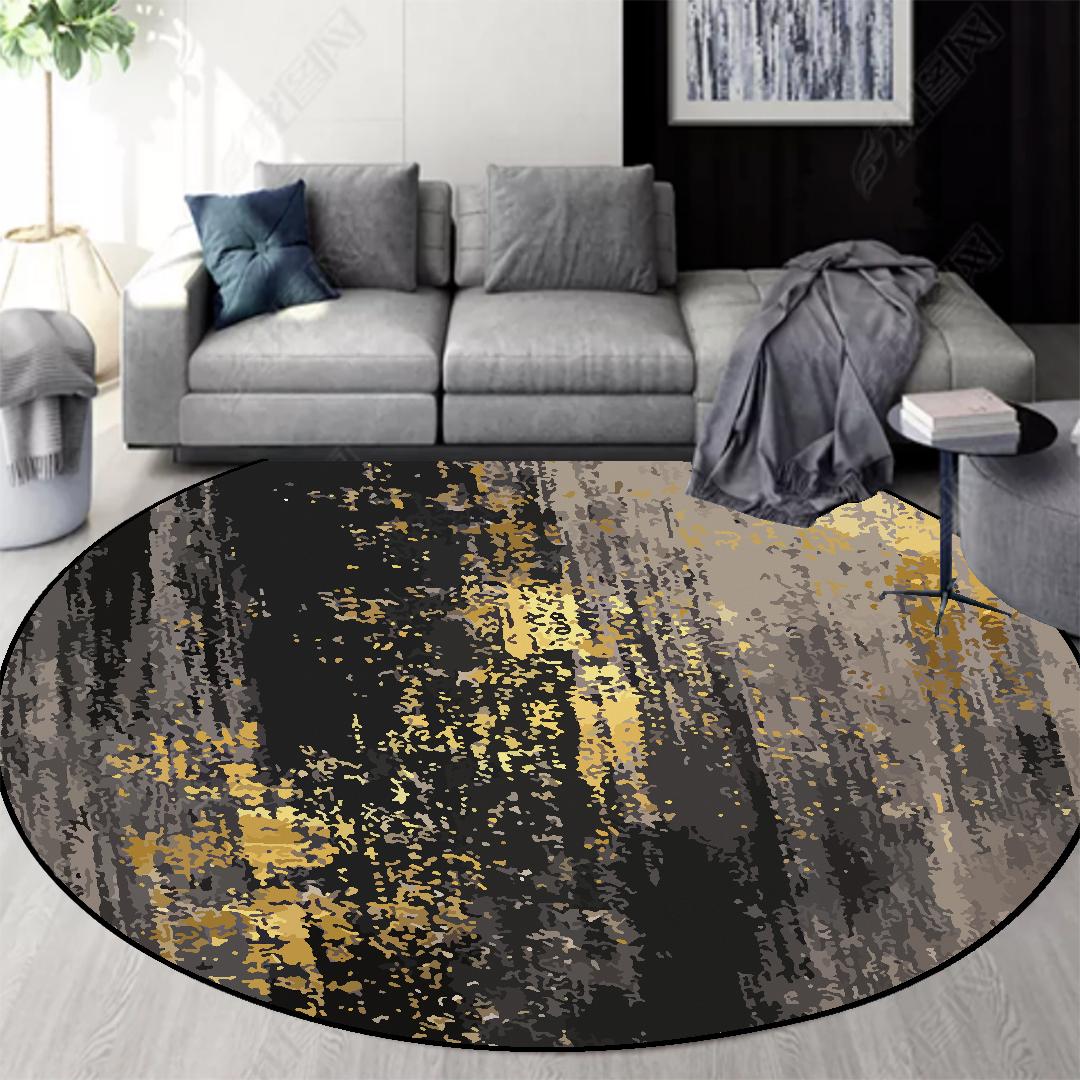Moderner Runder Großer Teppich Wohnzimmer Abstrakt Licht Luxus Balkon Lounge Bereich Teppiche Schlafzimmer Dekor Garderobe Weiche Rutschfeste Matten 120cm 47.24 in