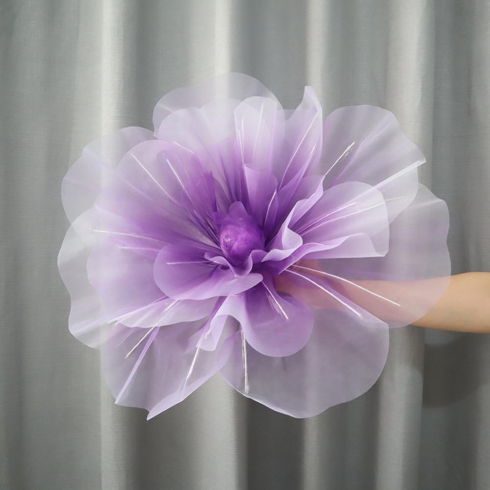 40/50/60cm Künstliche Rosenblüten Riesige Gaze Flauschige Blütenblätter Simulierte Rose Großer Blütenkopf Fotografie Requisiten Kunstblumen 40cm violett