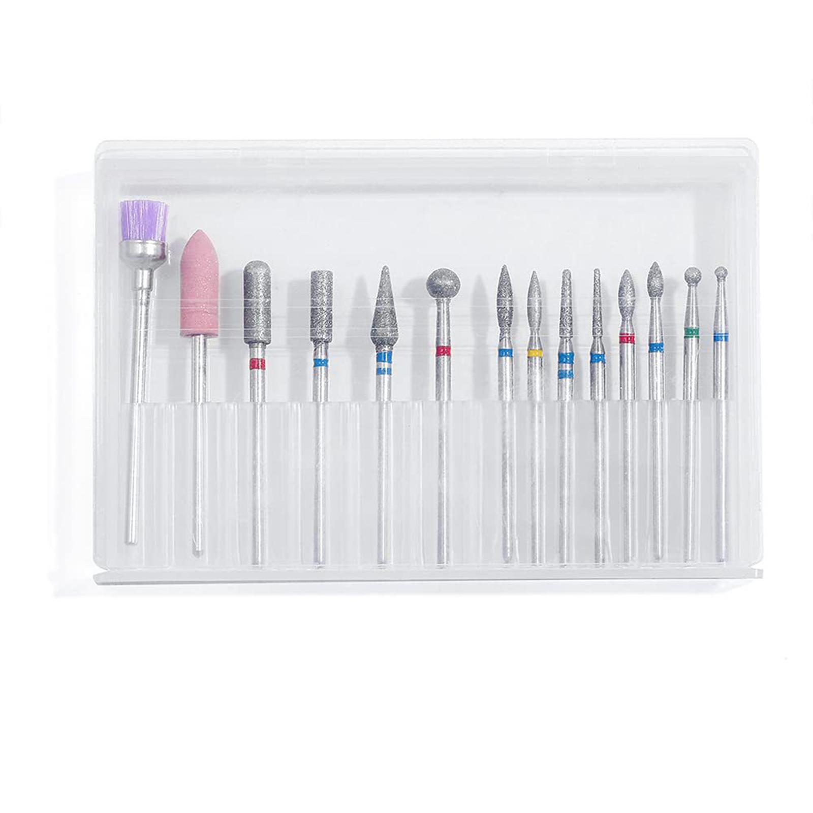 14 stücke Diamant Nagel Bohrer Set Schleifen Polieren Entfernen für Acryl Gel Nägel Nagelhaut Entferner bunt