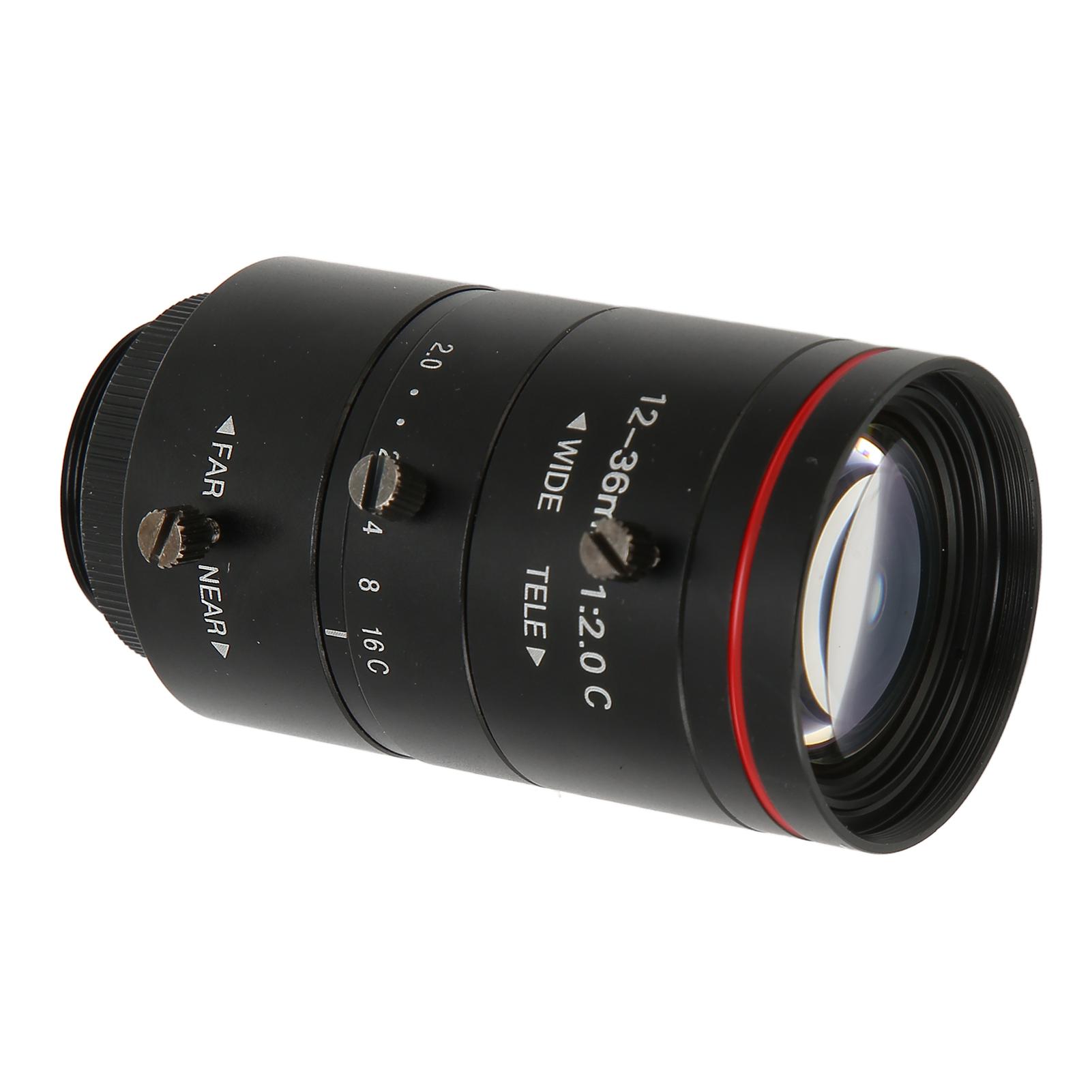 12-36 mm F2.0-Objektiv 3MP 11,8 Zoll C-Mount Manuelles Zoom-FA-Objektiv für CCTV-Kamera Industriekamera