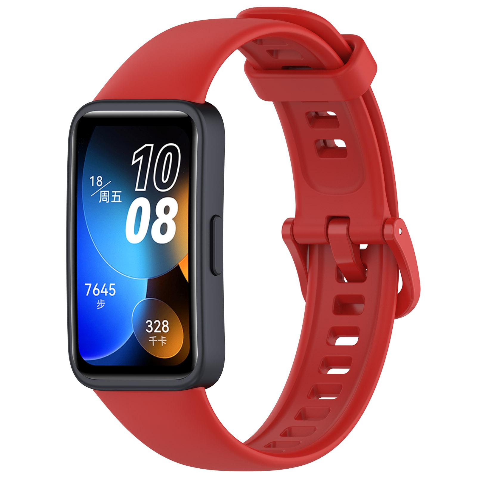 Silikonarmband für Huawei Band 8 Armbandzubehör SmartWatch Ersatzarmband Armband Correa Armband für Huawei Band 8 For Huawei Band 8 rot