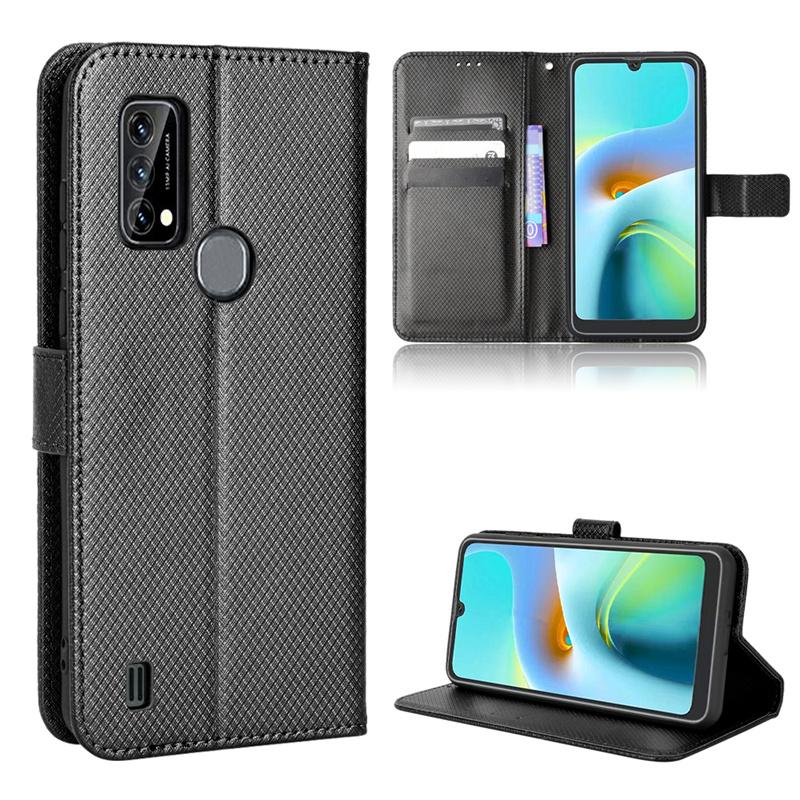 Magnetische Flip Diamond Grain Leder Handyhülle für Blackview A70 2021 A90 A100 A95 A50 A55 Pro OSCAL C20 Wallet Card Slot Soft Silikon Handyhülle For Blackview A55 schwarz