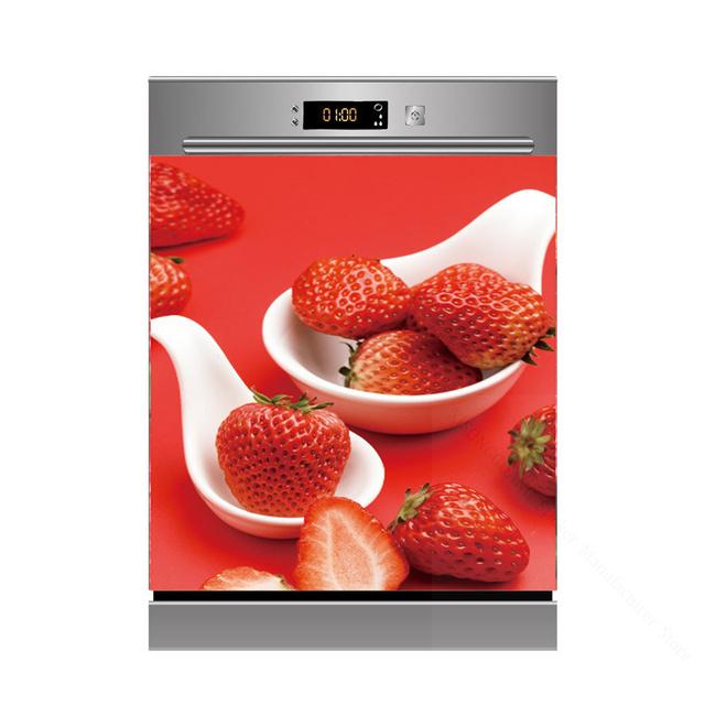Obst 3D Geschirrspüler Kühlschrank Einfrieren Aufkleber Kinder Kunst Kühlschrank Tür Abdeckung Tapete wasserdicht selbstklebend individuelles Muster 60X82cm 23X32inch