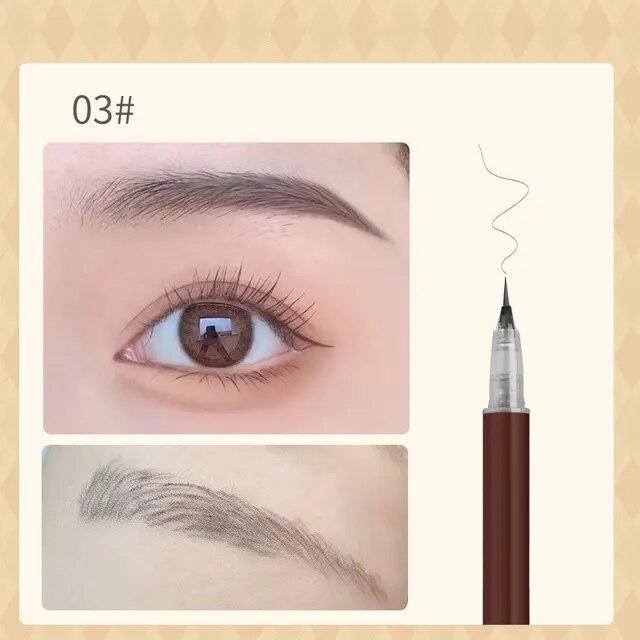3/1 Stück flüssiger Augenbrauen-Tattoo-Stift, 0,01 mm, ultradünner Kopf, wasserdichter Augenbrauenstift, schweißfest, einfach zu färben, Augen-Kosmetik-Make-up 1 PC grau