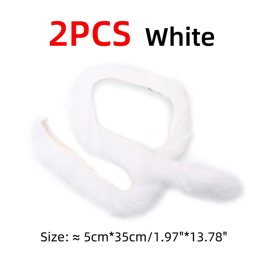 2 Stück 5 mm breite Kaninchenfell Hasen Zonkerstreifen Fliegenbindematerial für Leech Streamer Bass Forelle Lachs Steelhead Angel Fliegen