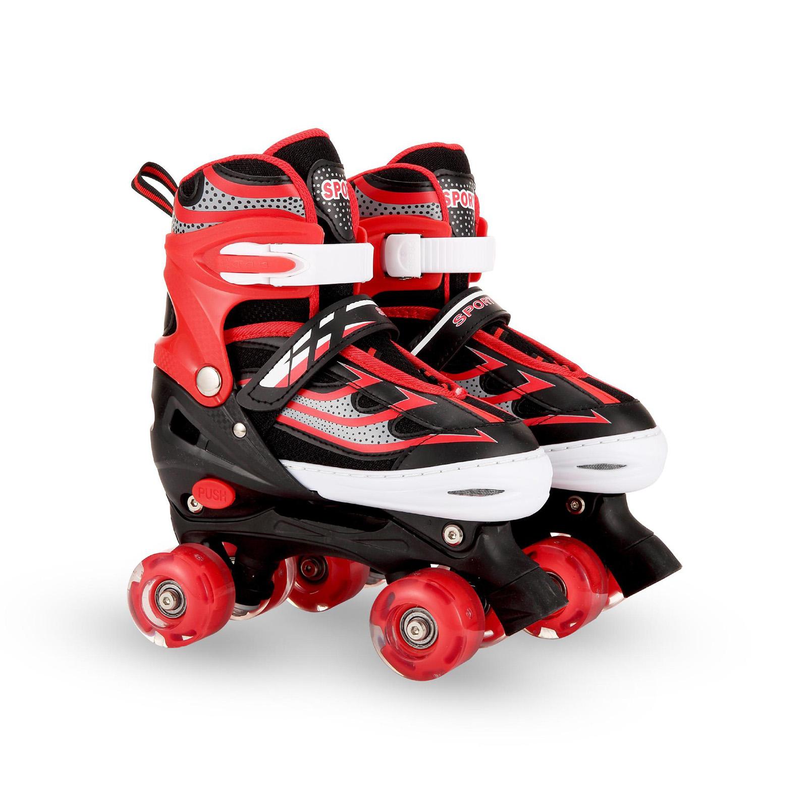 Leuchtende Rollschuhe für Kinder, perfekt für Mädchen im Alter von 5–8 Jahren, ideale Rollerblades für Kinder im Alter von 6–12 Jahren. S rot
