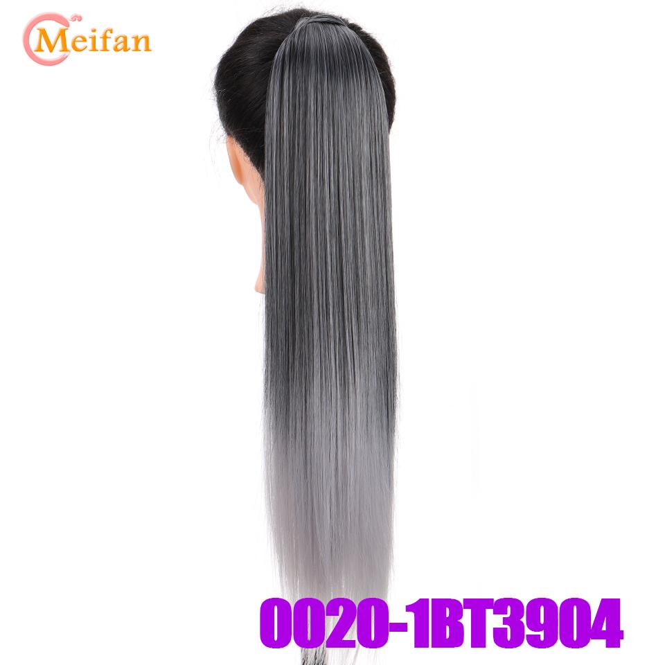 Lange, gerade, umwickelnde Clip-in-Pferdeschwanz-Haarverlängerung, hitzebeständiges synthetisches Pferdeschwanz-Kunsthaar, 22 Zoll, Schwarzblond