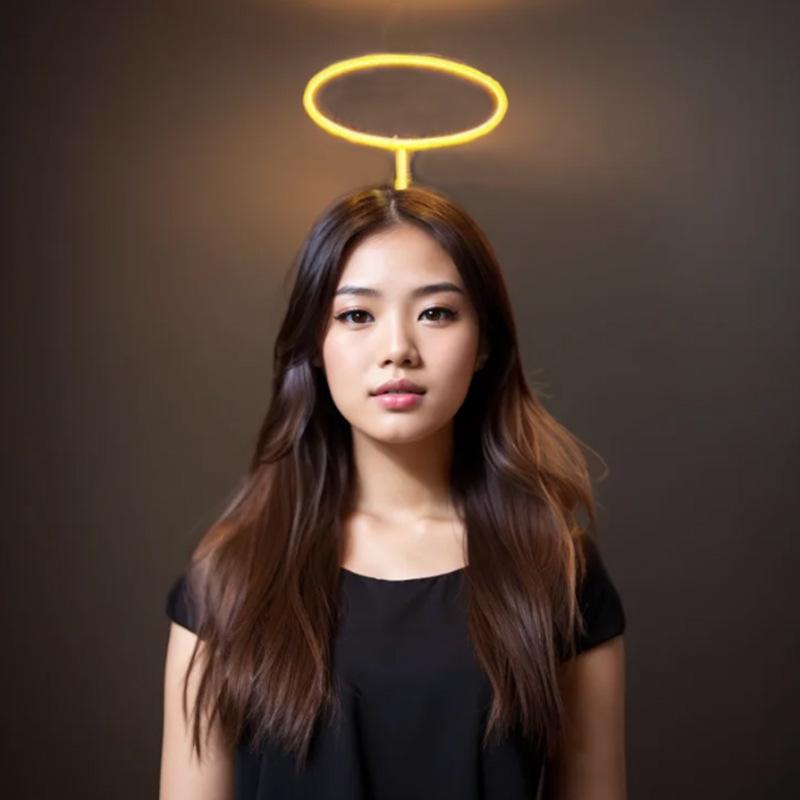 LED Neon Heiligenschein Stirnband zum Aufleuchten für Weihnachten, Halloween, Konzerte, Dekoration und Kostüme