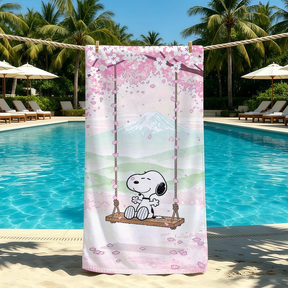 Comics Niedliches Handtuch Für Draußen S-Snoopys-Es Camping Strandhandtuch Super Saugfähig Schnell Trocknend Sommerhandtuch STJ90x180CM