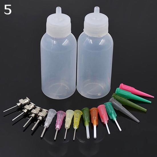 Henna Tattoo Applikator Squeeze Kunststoff Zeichenflasche Detaillierung Düsenspitze Set 5