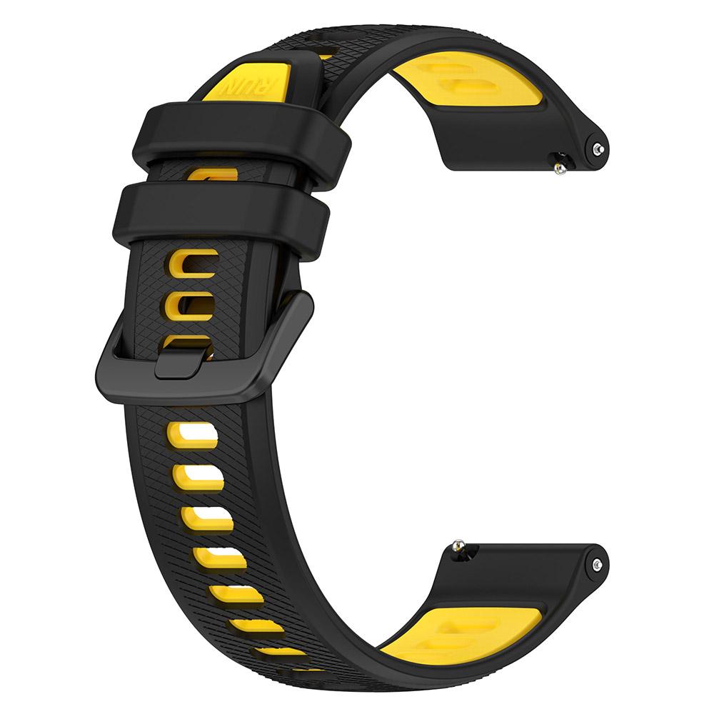 18mm 20mm 22mm Uhrenarmband für Garmin Forerunner 265 265S Zweifarbiges Silikonarmband für Garmin Venu SQ Venu 2 3S 22mm (Forerunner 265) gelb/schwarz