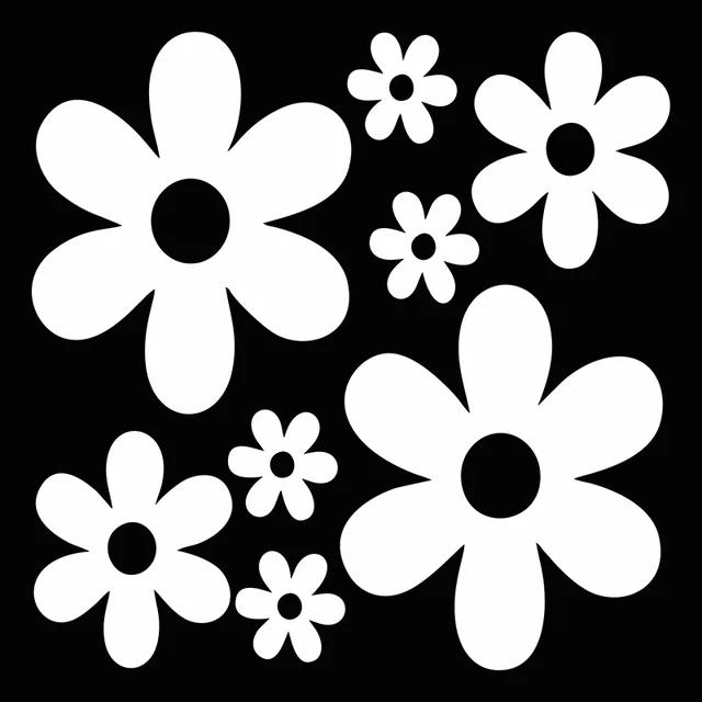 Schöner Blumenaufkleber auf dem Auto, Vinyl-Aufkleber, wasserfeste Dekoration, Autoaufkleber 16x16cm weiß