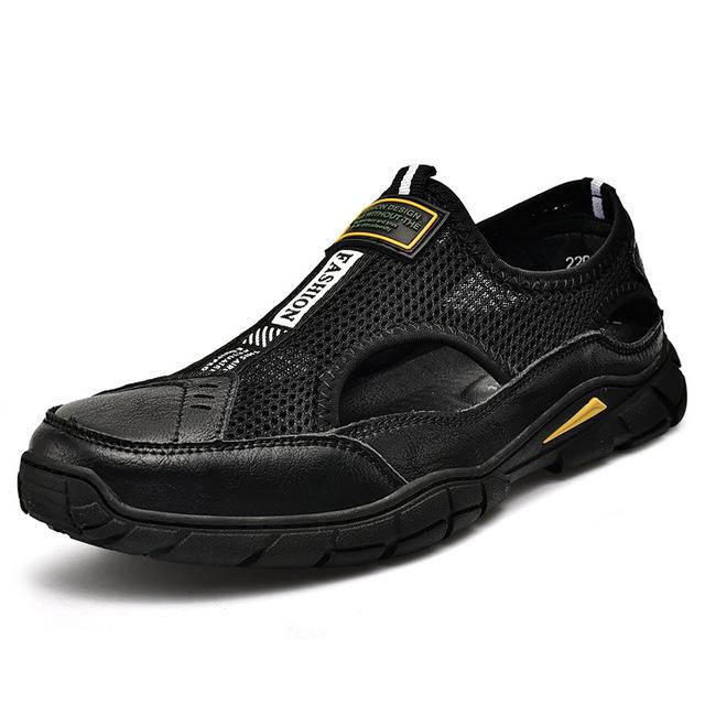 Herren Mesh Sandalen Outdoor Klassisch Weich Herren Leder Sandalen Pantoletten Herren Slipper Sneaker Römische Plateau Badeschuhe Dropshipping 46