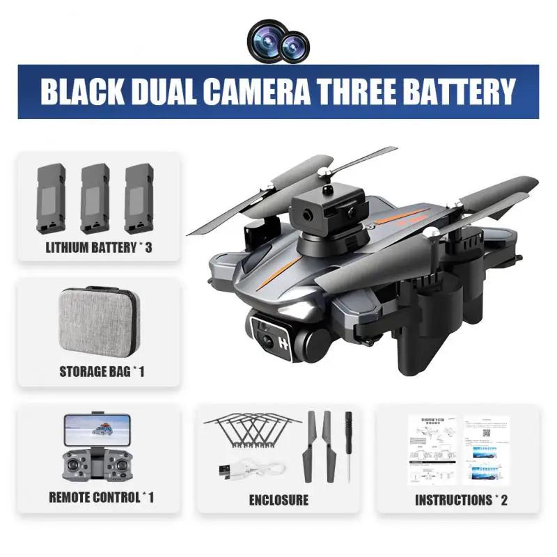 P11 Pro Drohne 8k Profesional 5000m 30 Minuten GPS ESC Dual-Kamera Omnidirektionale Hindernisvermeidung Quadrocopter Drohne für Kinder Geschenk Spielzeug 3 battery schwarz