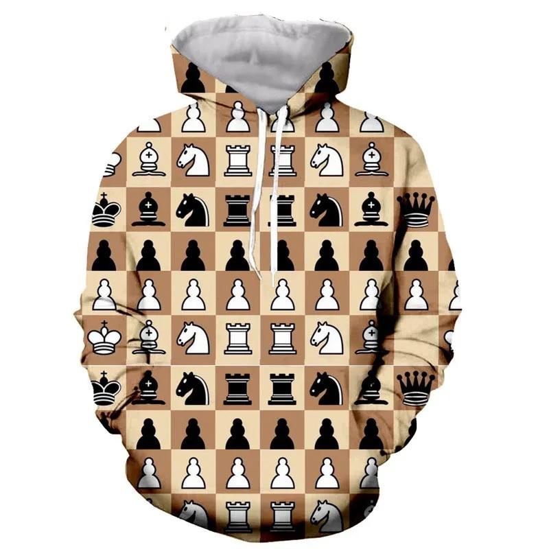 Heißester Stil Kreativität Schach 3D-gedruckter Hoodie Langarm Persönlichkeit Mode Kleidung Lässig Männer Und Frauen Sweatshirt Hoody S
