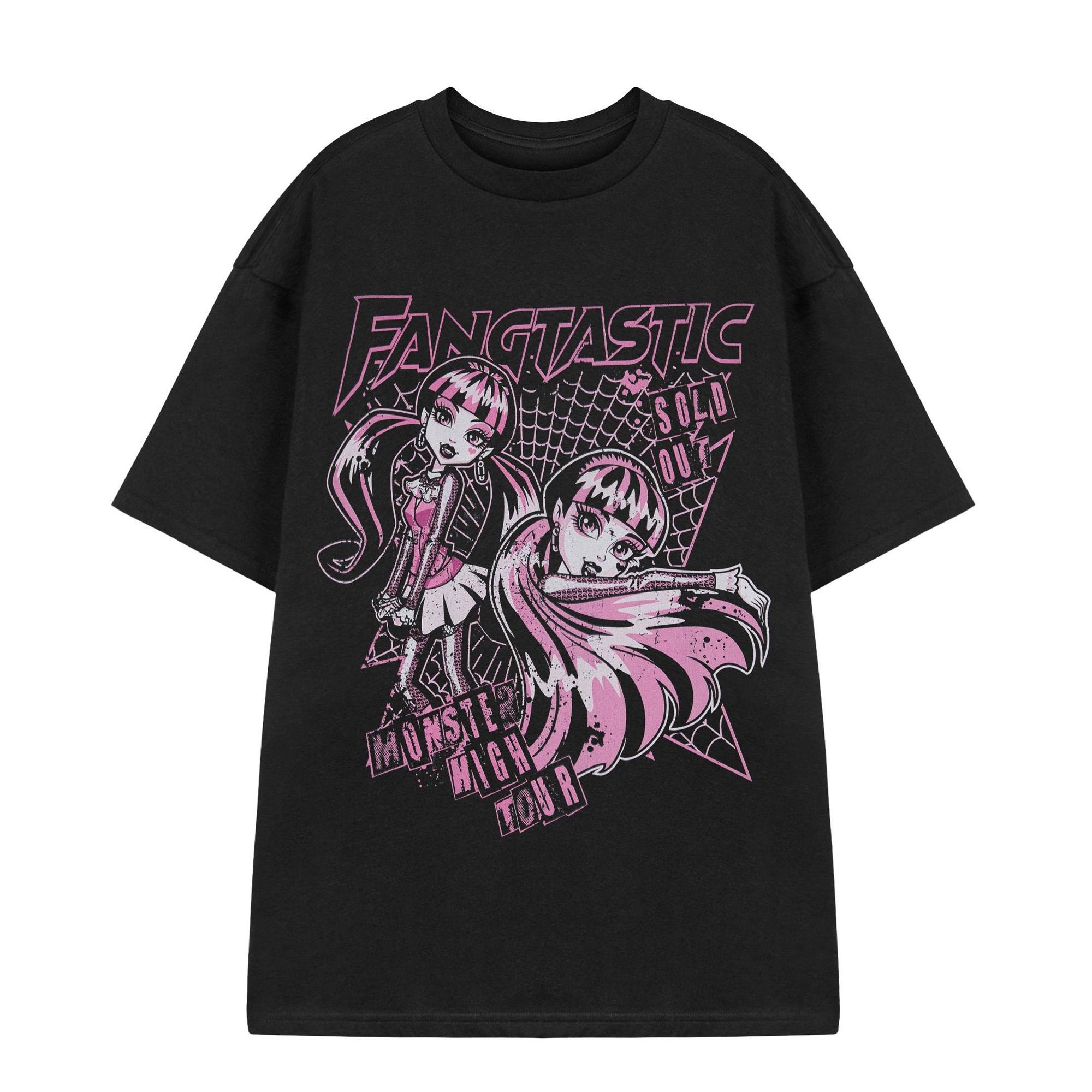 Monster High Damen/Damen Fangtastic Draculaura Kurzarm-T-Shirt XL schwarz