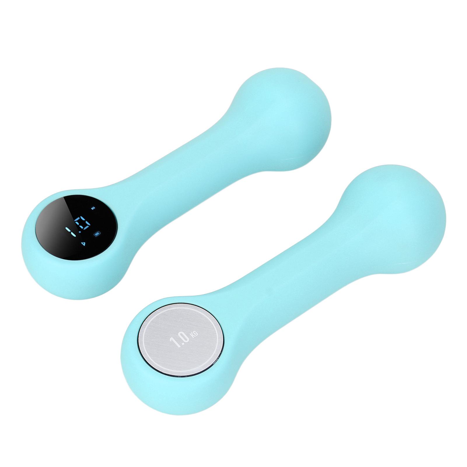Intelligente Übungshantel Professionelle Hantel Fitness Abnehmen Leichte Hantel mit LCD-Anzeige cyanblau