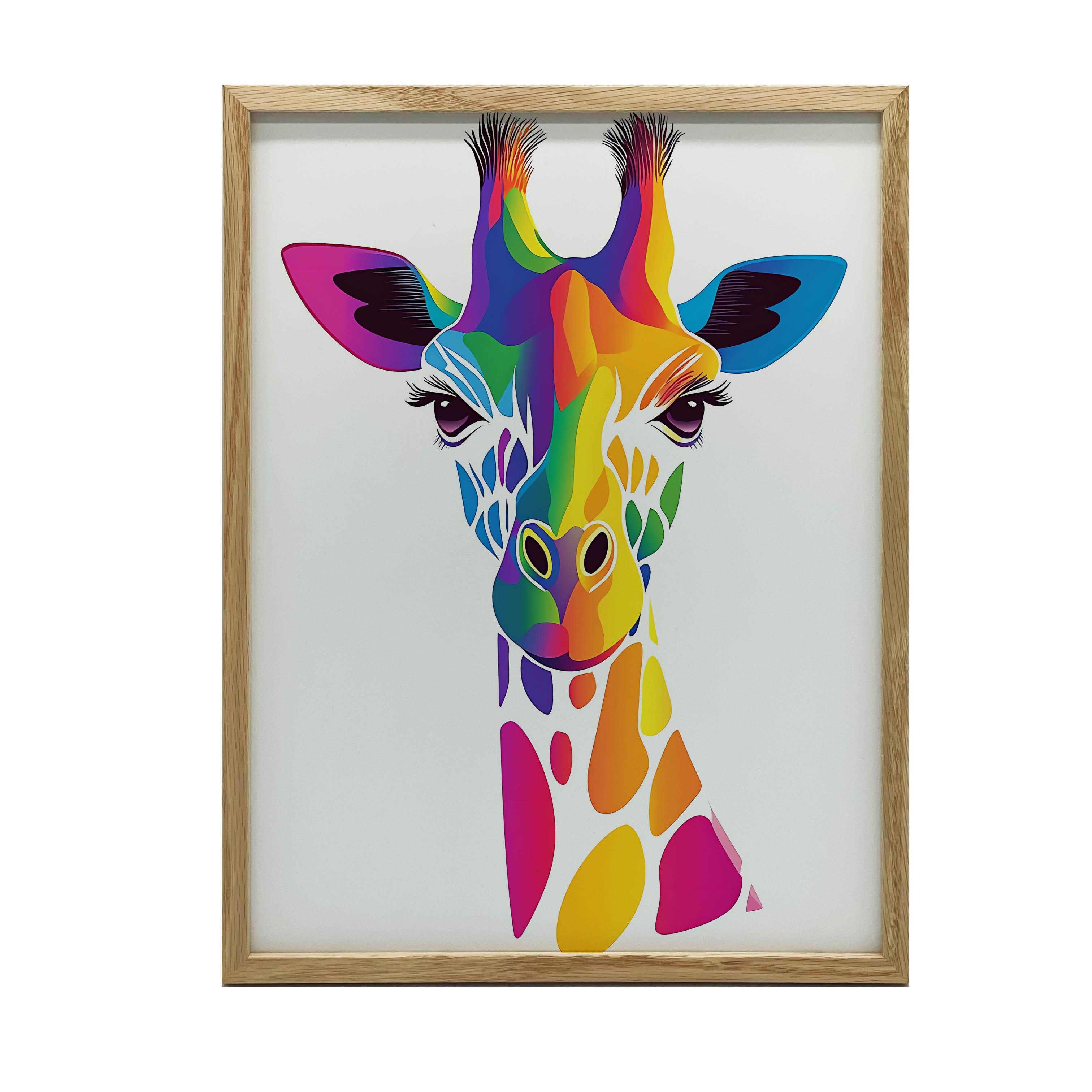 Poster Bunte Giraffe Poster Bunte Giraffe, 30X40 Cm, Ohne Rahmen, Mattes Papier 230 Gsm 36