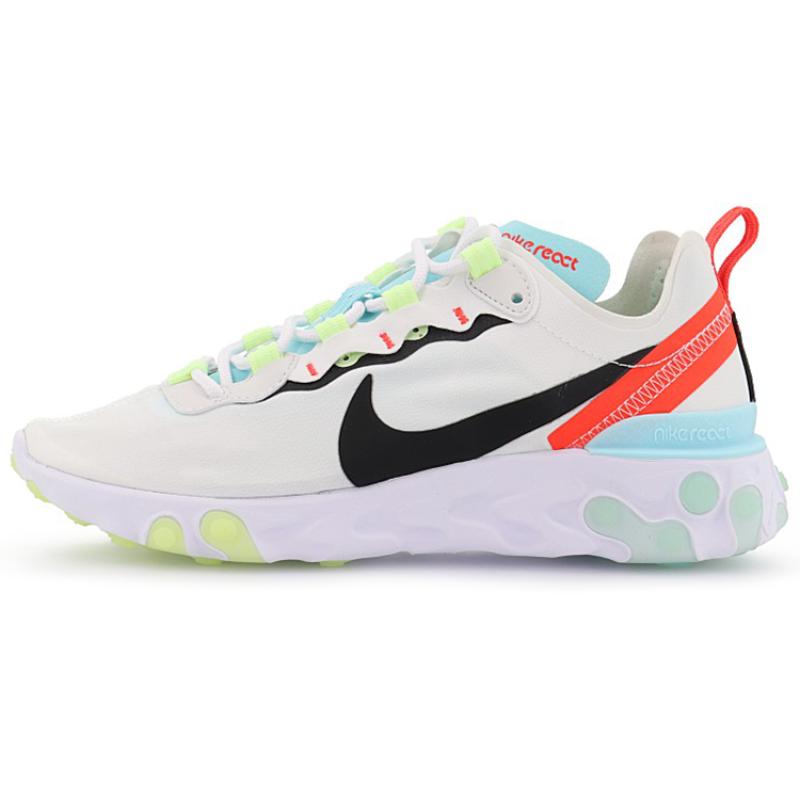 Nike React Element 55 Weiß Schwarz Blau Damen Sneaker DB5926-101 36.5