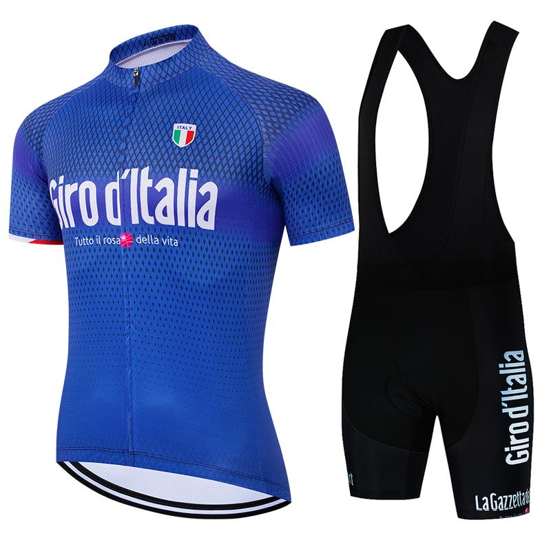 Girod'Italia 2025 Herren Sommer Kurzarm Ciclismo Fahrradbekleidung Atmungsaktive Radbekleidung Radtrikot-Set Maillot Rg L