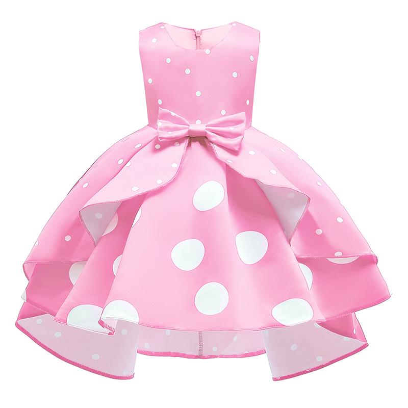 Kinder Mädchen Polka Dot Print Prinzessin Kleid Mädchen Geburtstag Party Kleider Kostüm 100cm